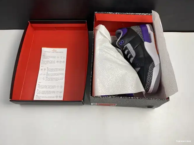 HYPE Retro Jordan Court Air 3 Black CT8532 Purple 050 0615